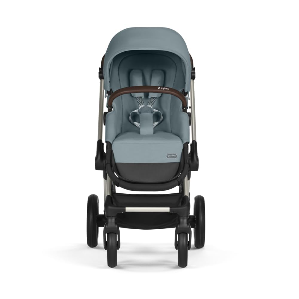 CYBEX Gold Kinderwagen EOS Lux 2-in-1, Reisesystem, Ab Geburt bis 22 kg (ca. 4 Jahre), Moon Black