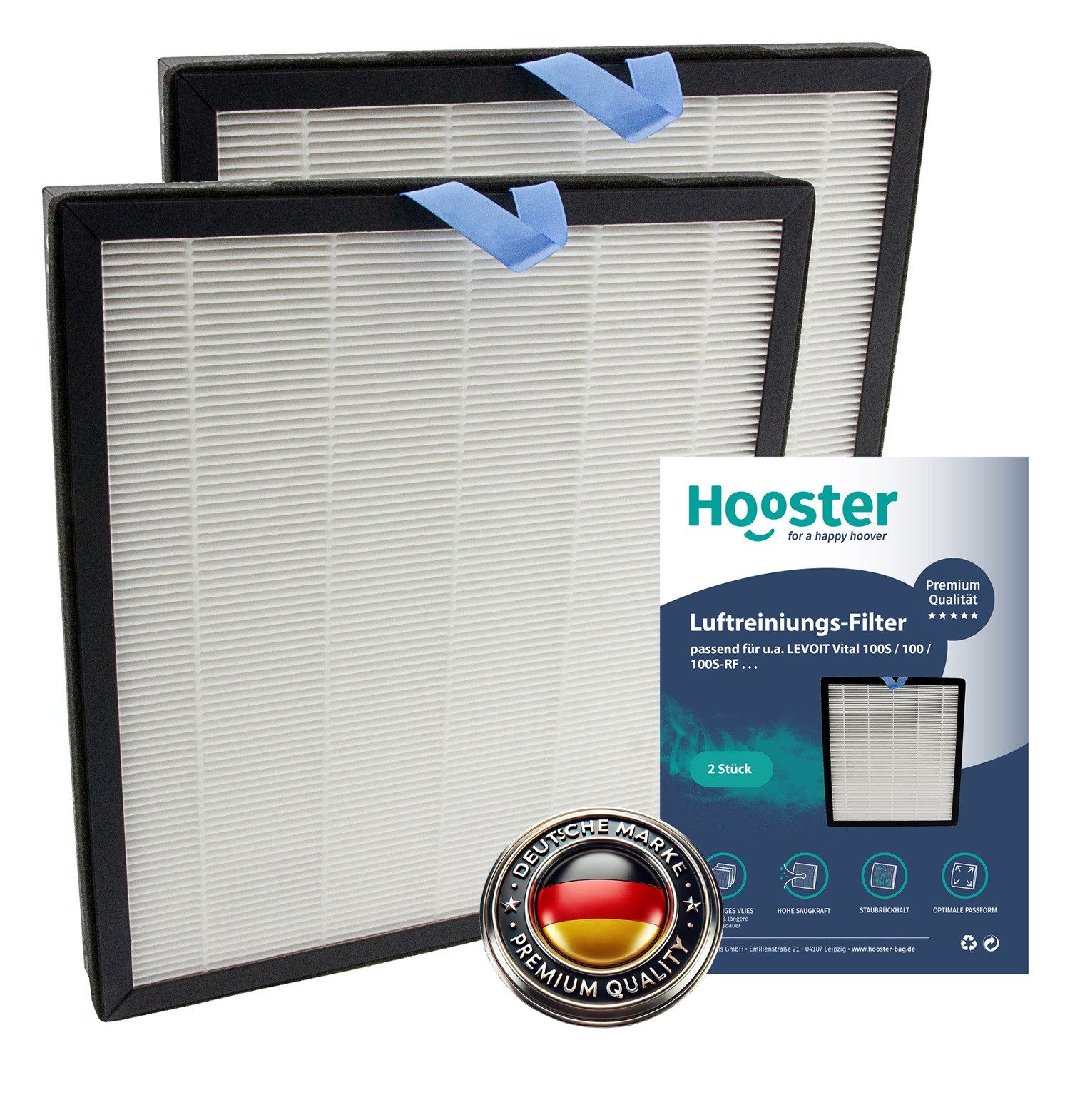Luftfilter 2er-SET Filter kompatibel mit Levoit Vital 100s Luftreiniger