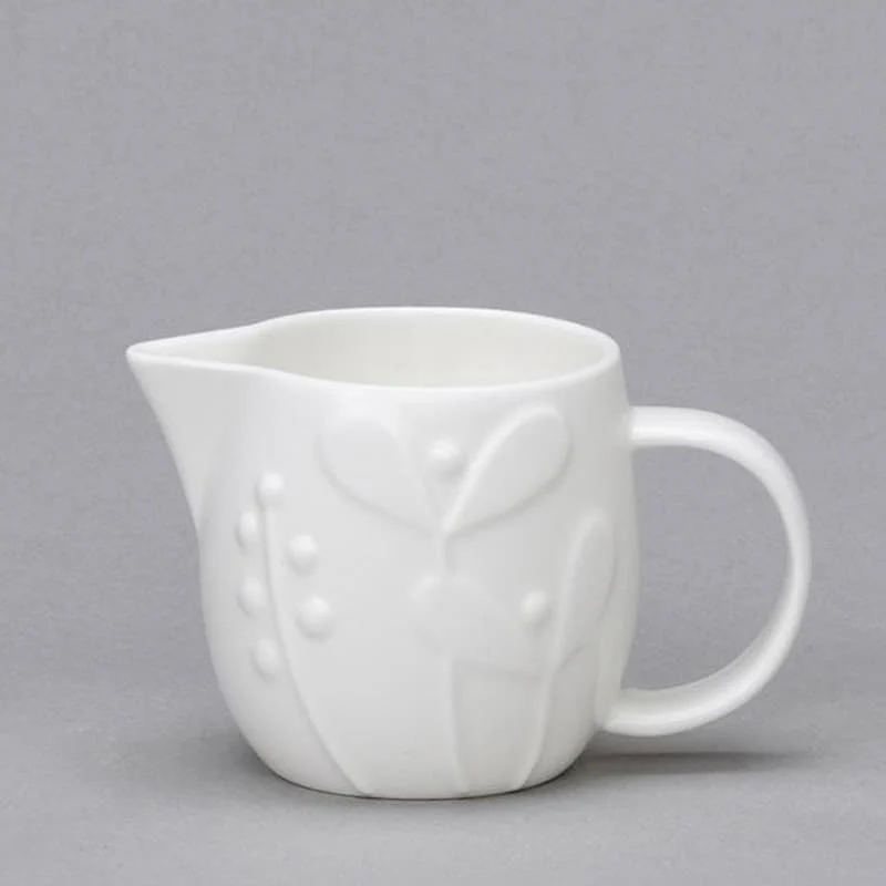 Plum Seedling Small White Bone China Jug