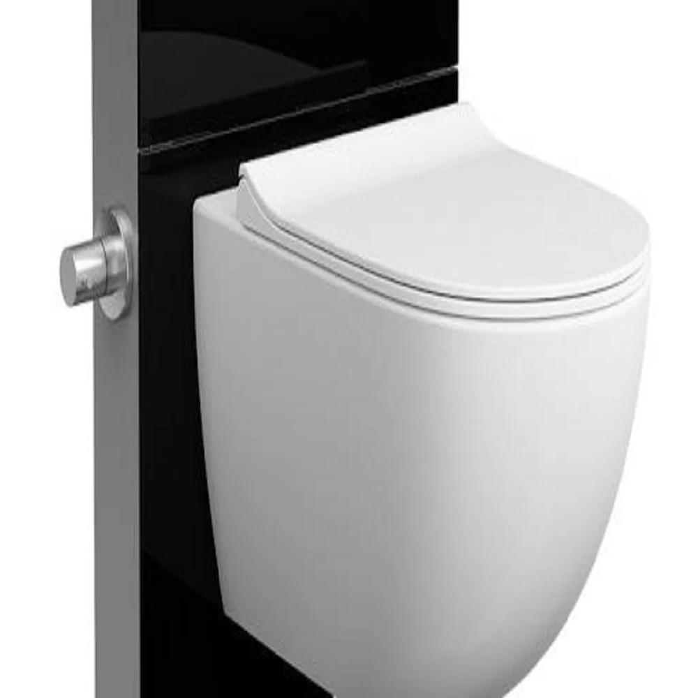 VitrA Vitrus Lavabo a piantana: nero con rubinetto per water sospeso con doccia