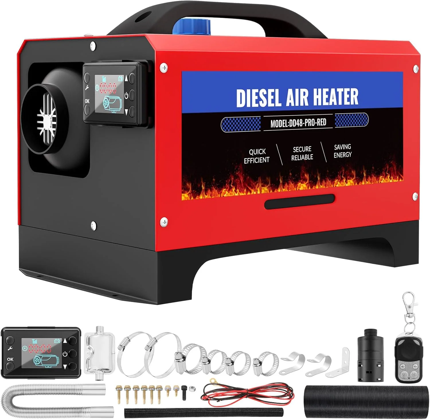 GUIVACI Monitor, 8 kW, Grau, Diesel Luftheizung All in One, 12VTragbare Standheizung mit LCD-Display, Schnellaufheizung für LKW