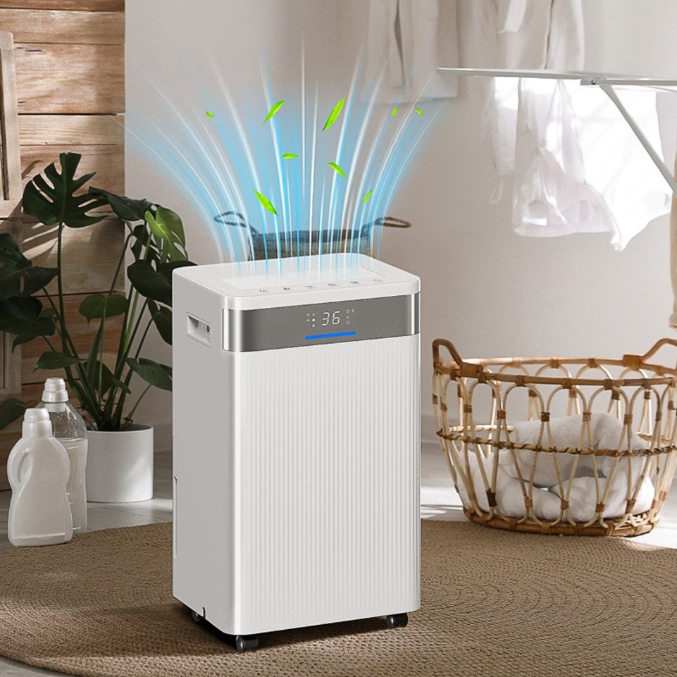 Luftbefeuchter 4,5L Tank, 24h-Timer, LED-Display, Weiß