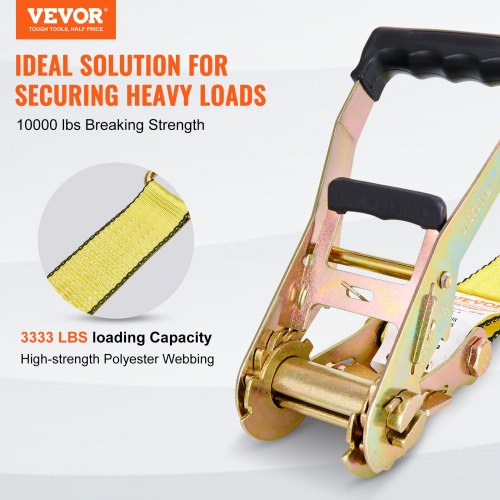 VEVOR 4er-Pack Spanngurte mit Ratsche, 10.000 lbs, 2" x 27', robuster Doppel-J-Haken