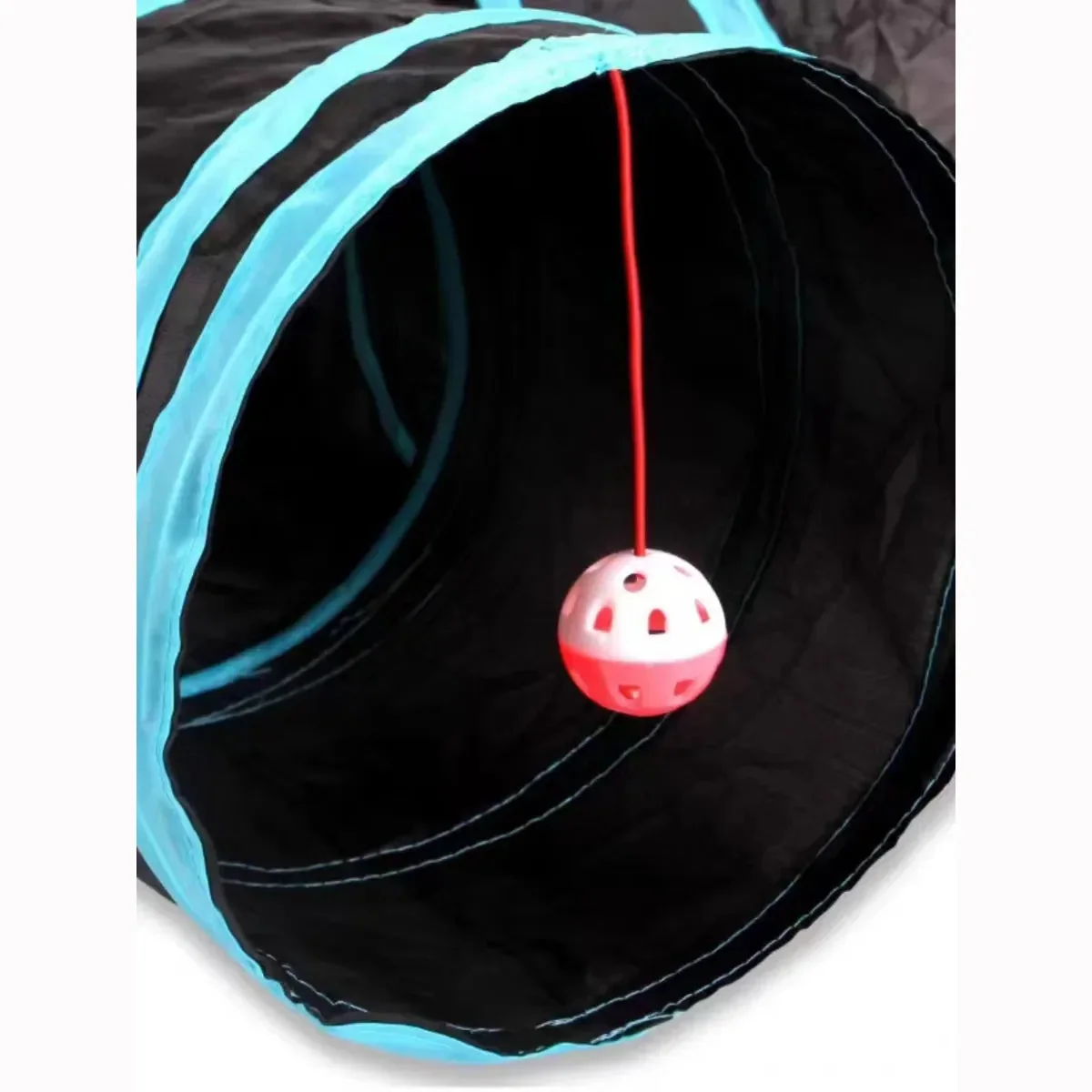 Foldable Cat Play Tunnel �C Crinkle Sounds, Star Design & Multi-Pet Friendly