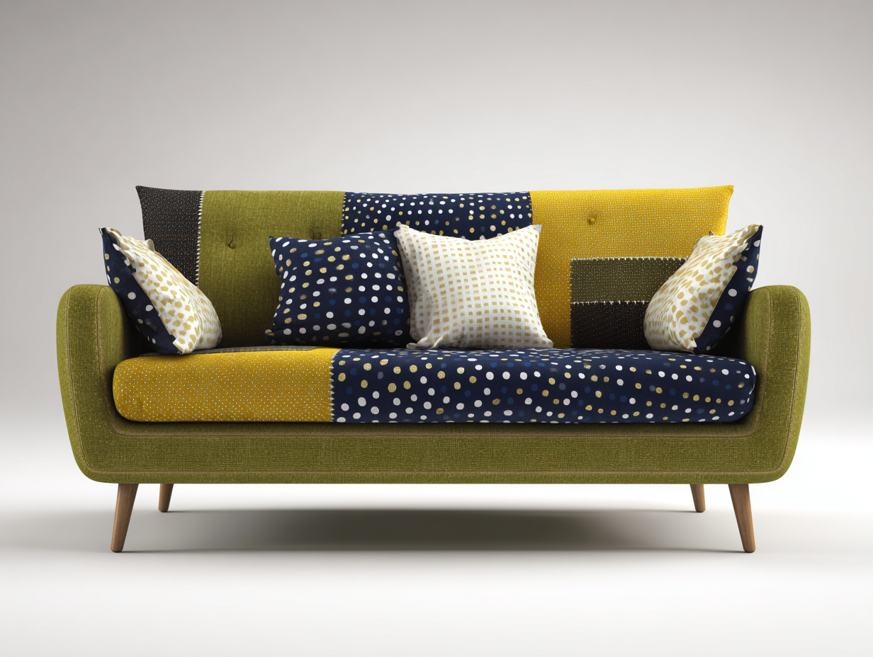 2-Sitzer Sofa-Stoff-Patchwork Stil-170x90x92 cm-Wohnzimmer Sitzmöbel moderner Stil