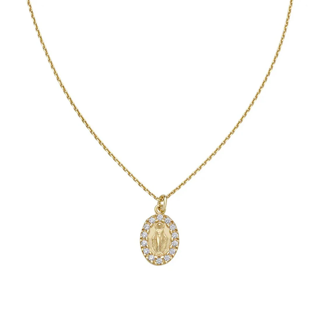 Collana Amen dorata mini medaglia con madonna miracolosa CLMIPGBZ3