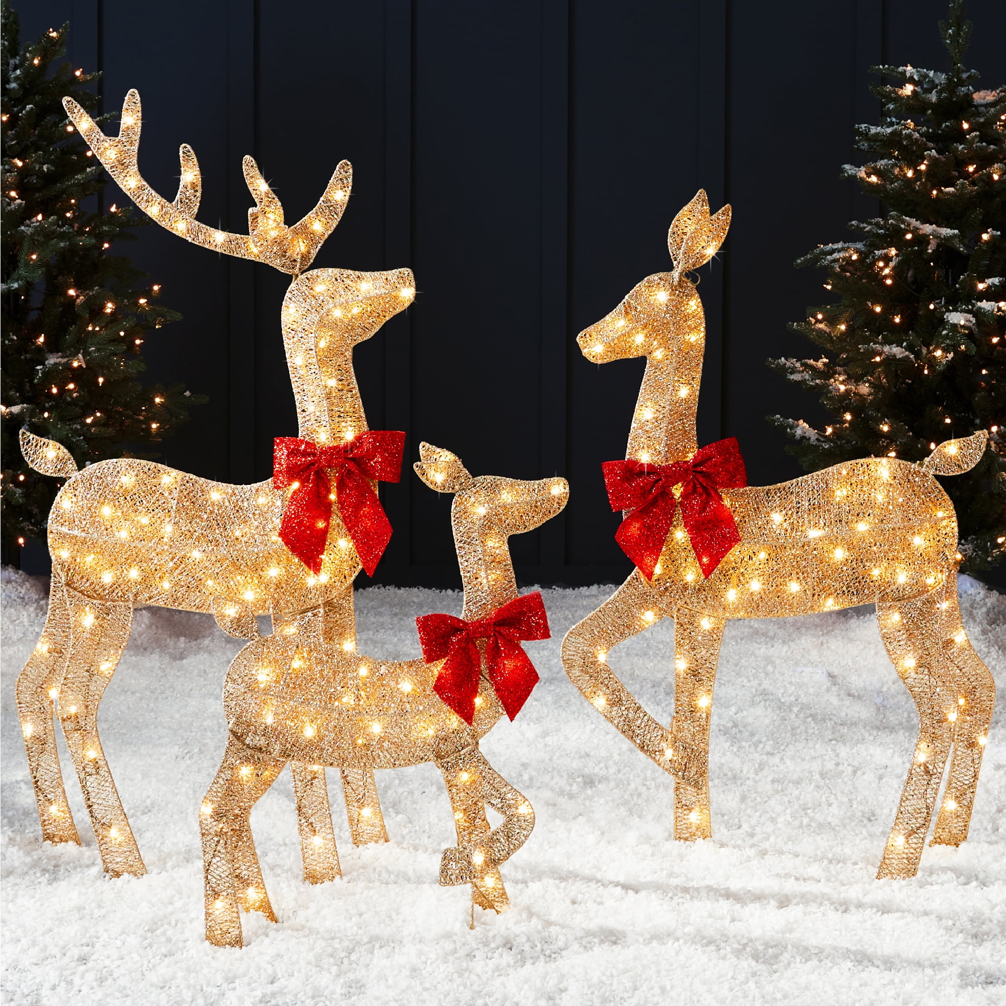 Best Choice Products 4ft Lighted Christmas Deer Set, 175 LED, Weather Resistant Outdoor Decor