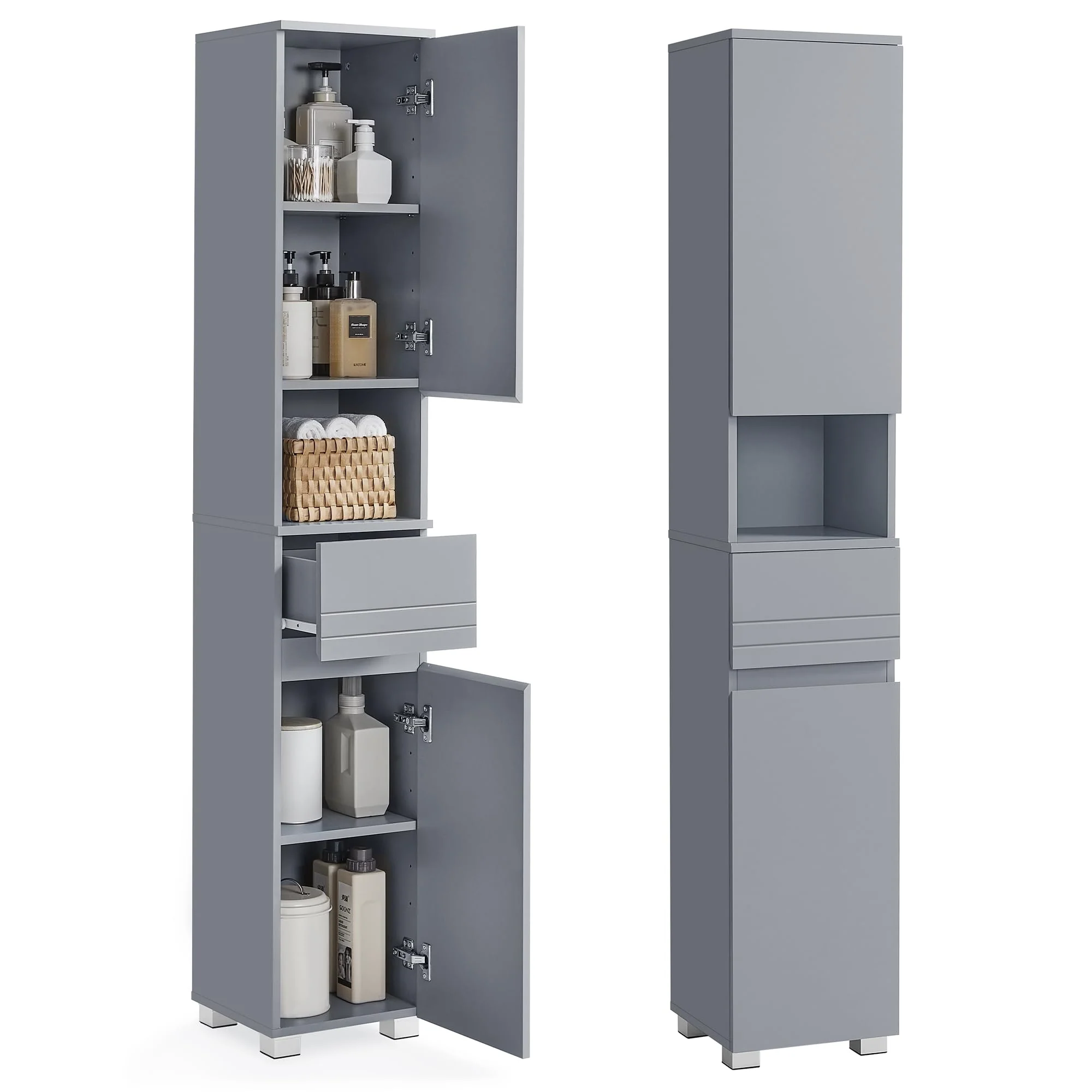 VASAGLE Badezimmerschrank mit Türen und Schubladen