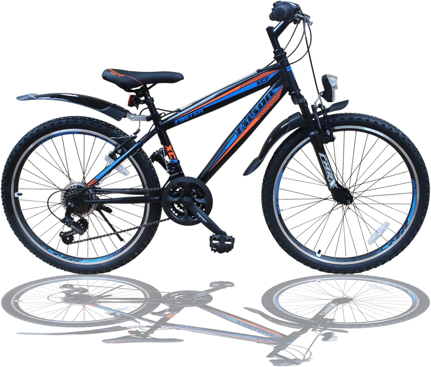 Talson 24 Zoll Mountainbike Fahrrad MIT GABELFEDERUNG & Beleuchtung 21-Gang Faster BBO