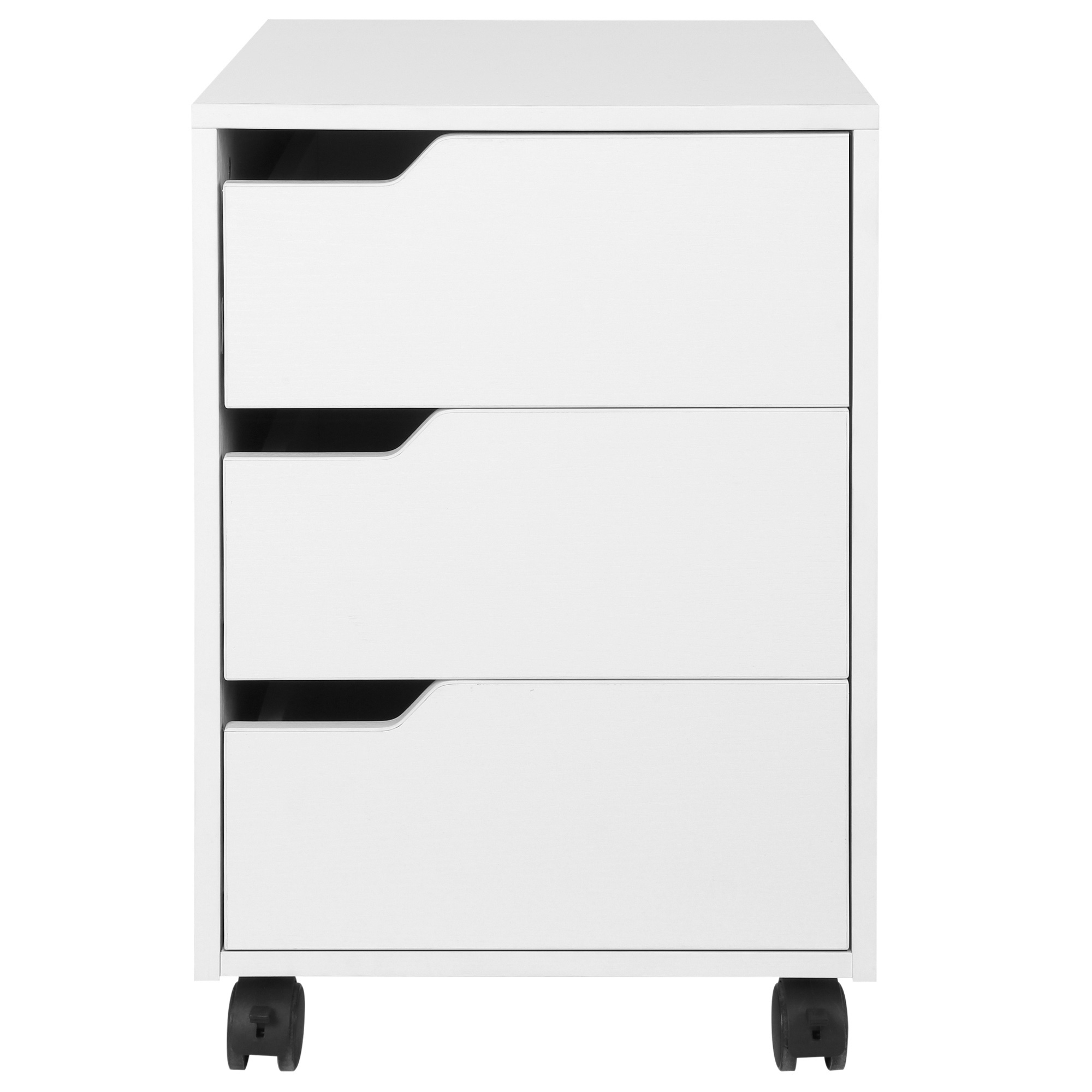 Büroschrank auf Rollen mit 3 abschließbaren Schubladen 40 x 50 x 57,5 cm MDF Weiß