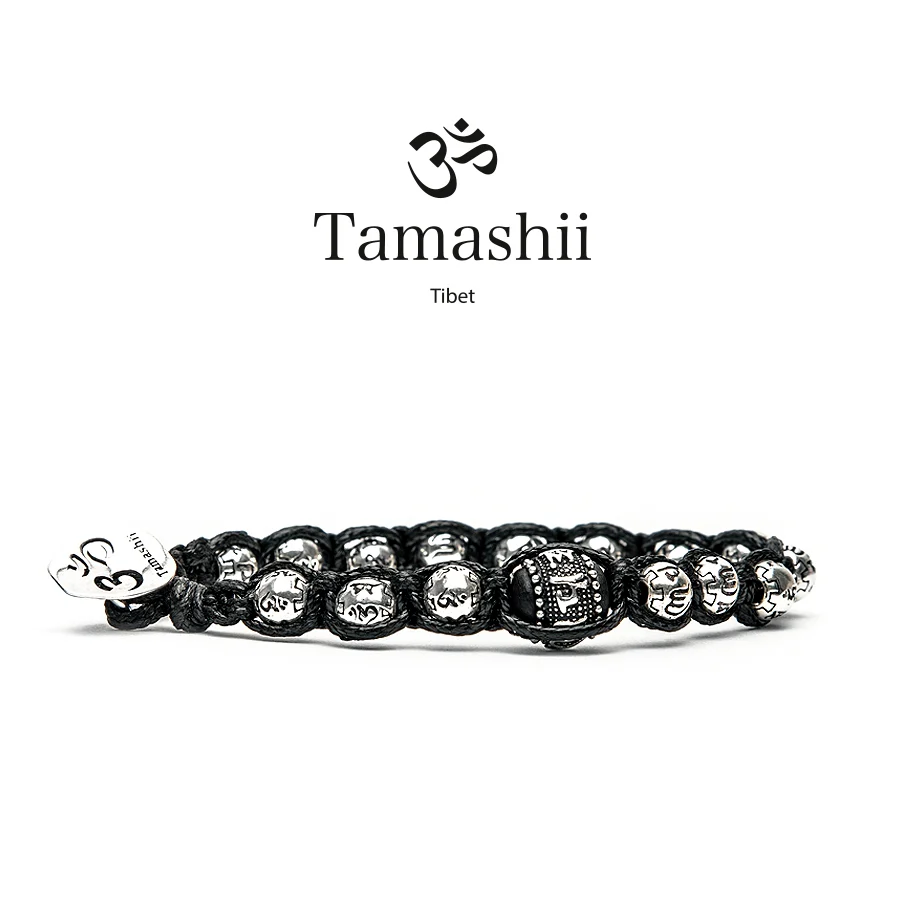 Bracciale Tamashii  in sfere argento 6mm ruota della preghiera BHS924-S2