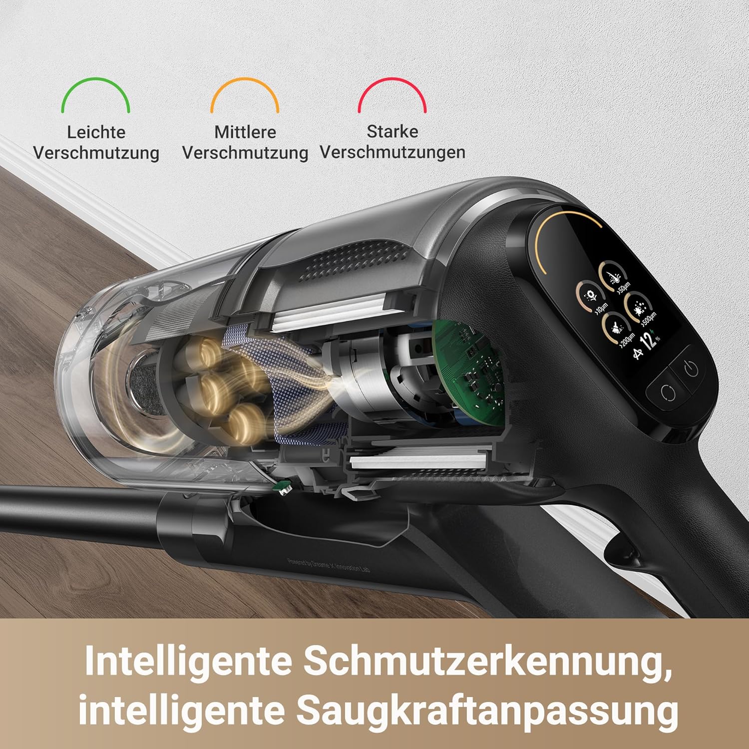 dreame Z30 Kabelloser Bodenstaubsauger, 310 AW Saugkraft, 90 min Max Reinigungszeit, Dust-Reveal-Technologie, Tierhaar-Entfernungswerkzeug, Multi-Flächen-Saugkraft, Schmutzerkennung