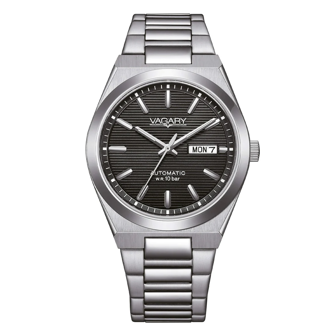 Orologio da uomo Vagary by Citizen IB9-719-51 nero bracciale acciaio