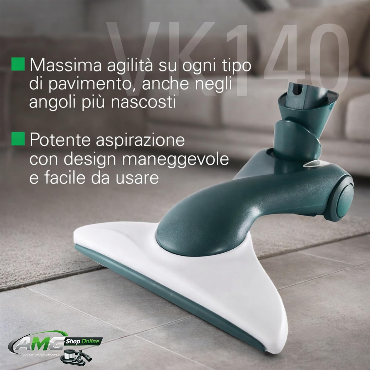 Aspirapolvere FOLLETTO VK140 + Spazzola HD40 + 6 Sacchetti + Tubi + Girasole - Sacco 2,5L, Filtri e Profumini Inclusi, Motore Originale, 74 dBA, 3 kg, Garanzia 2 Anni