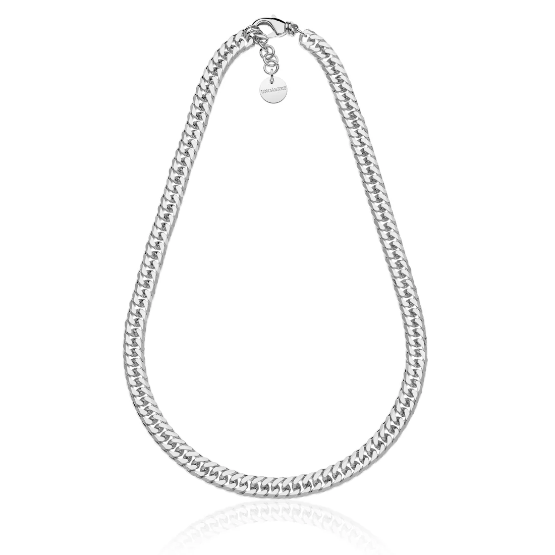 Collana Unoaerre 2373 girocollo a groumette piatta argentata