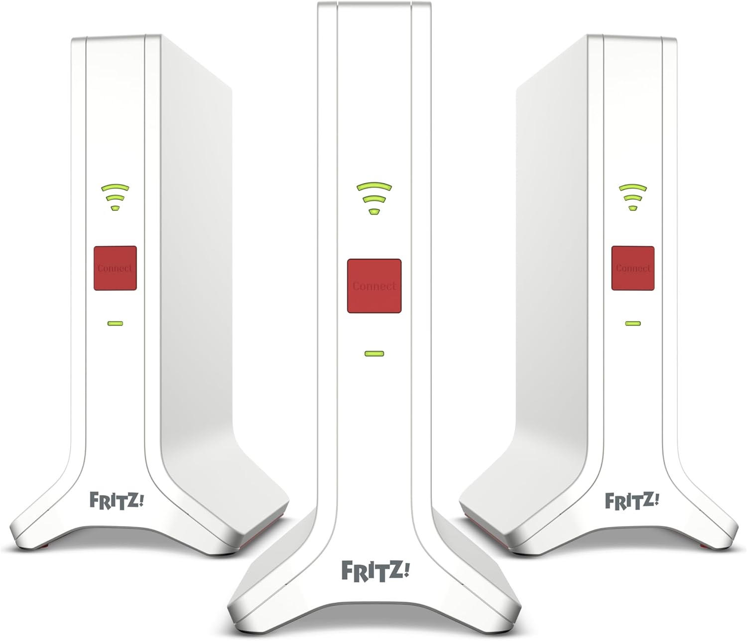 FRITZ!Mesh Set 4200 3er-Set (3x FRITZ!Repeater, ideal für Internetrouter oder Glasfasermodem (ONT), WLAN-Abdeckung für 5 - 7 Räume, Triband Wi-Fi 6 mit bis zu 4.200 MBit/s, internationale Version)