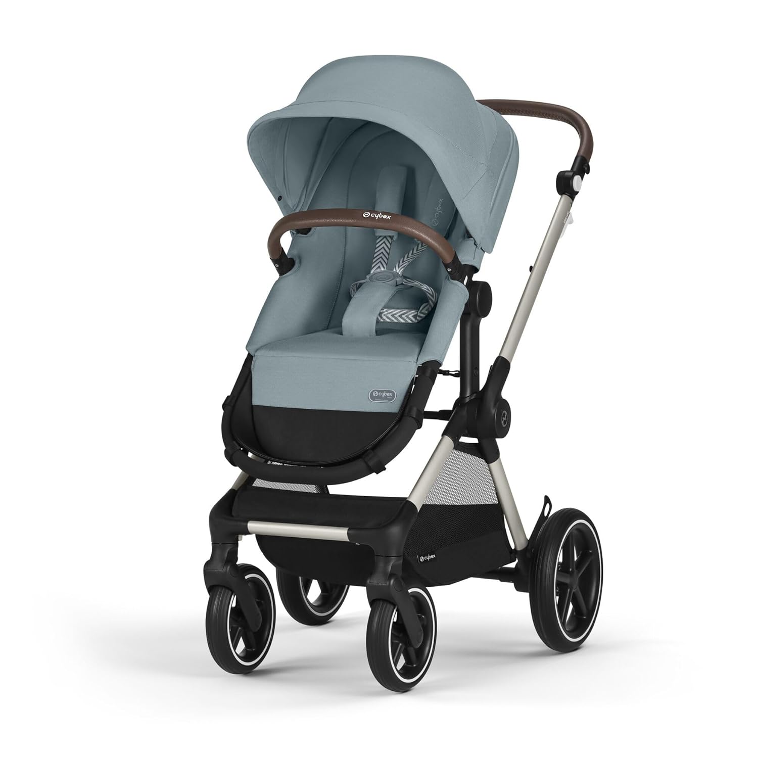 CYBEX Gold Kinderwagen EOS Lux 2-in-1, Reisesystem, Ab Geburt bis 22 kg (ca. 4 Jahre), Moon Black