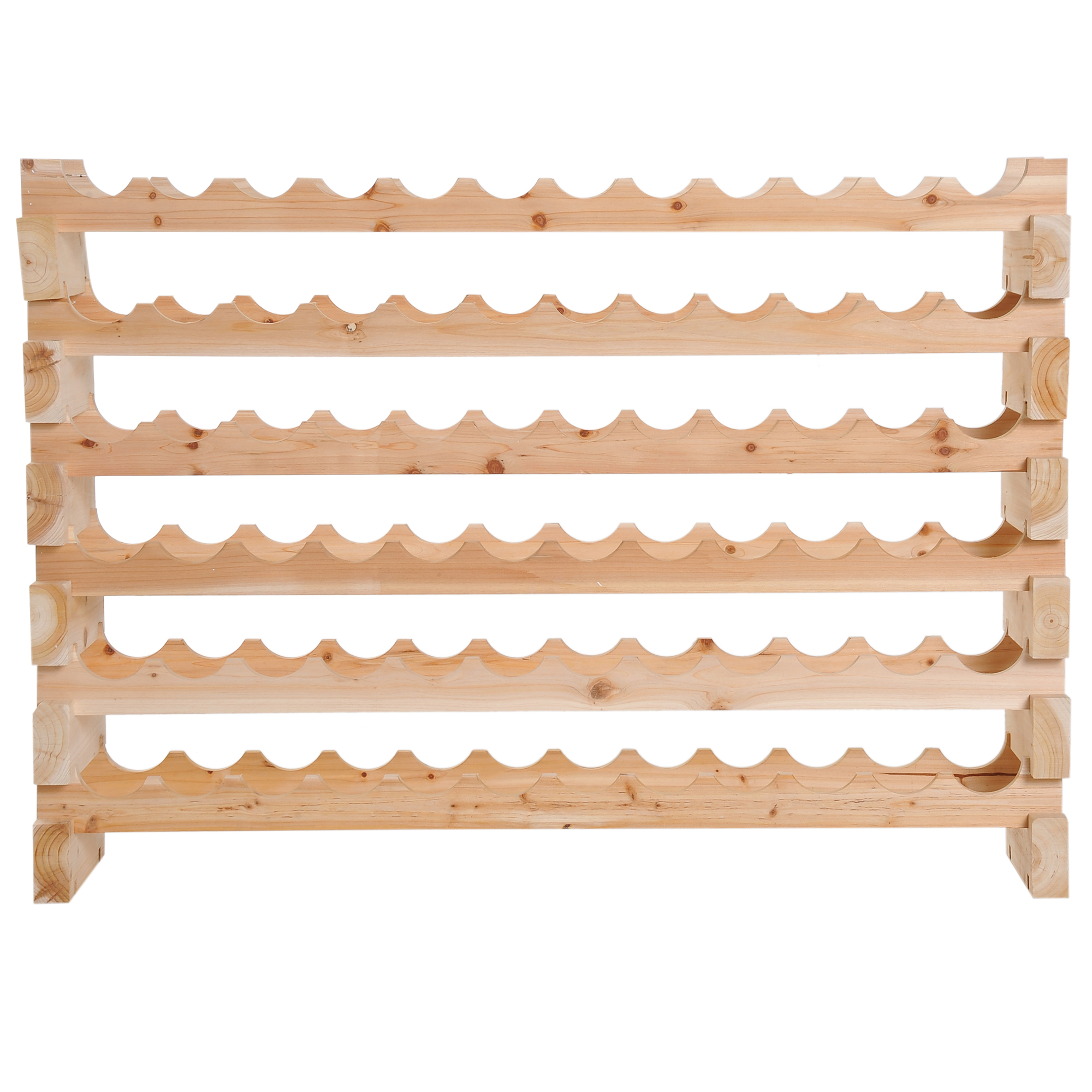 HOMCOM Flaschenregal Weinregal für eine bessere Weinreifung 6 Ebenen 72 Flaschen max. Abmessungen 114L x 28B x 85H cm massives Kiefernholz