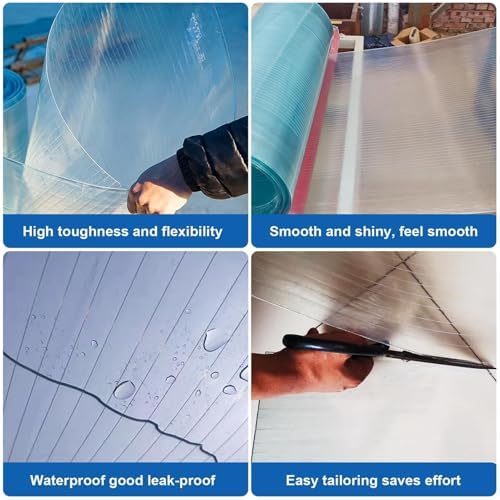 Fiberglas-Dachplatten für Wärmedämmung, wetterfeste Lichtpaneele für Gewächshäuser, Gärten und Autos, leicht zu schneiden (1,2 x 9 m)
