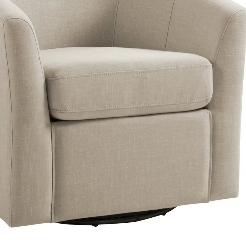 Set of 2 Modern Upholstered Swivel Barrel Chair Living Room Accent Chair