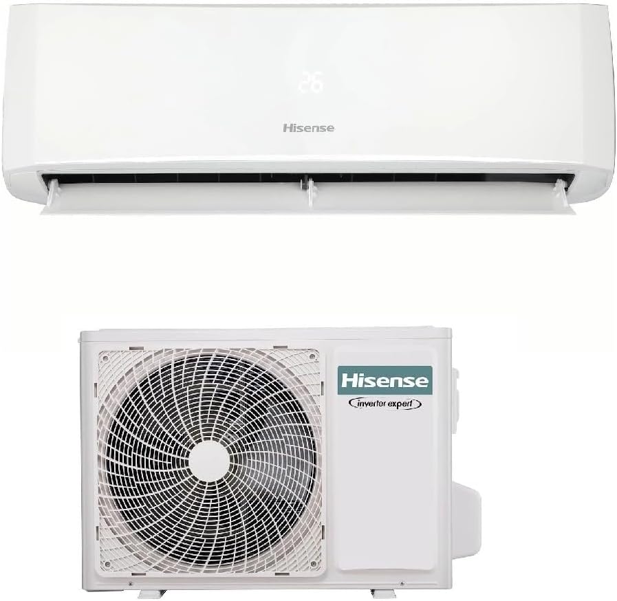 Hisense Halo+ Climatizzatore 9000 Btu R32 Cbyr094rg Atyr094rw, 19dB(A), Evaporatore Anti-Batteri, Filtro Ai Carboni, Anti Muffa, Self Clean (In), Display Led, Wifi, A++A+ (9000 Btu)