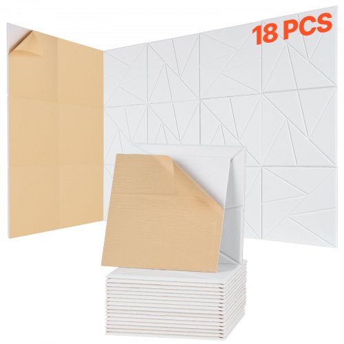 VEVOR 18x Akustikpaneele Akustik Wandpaneele 300x300x10mm selbstklebend Weiß