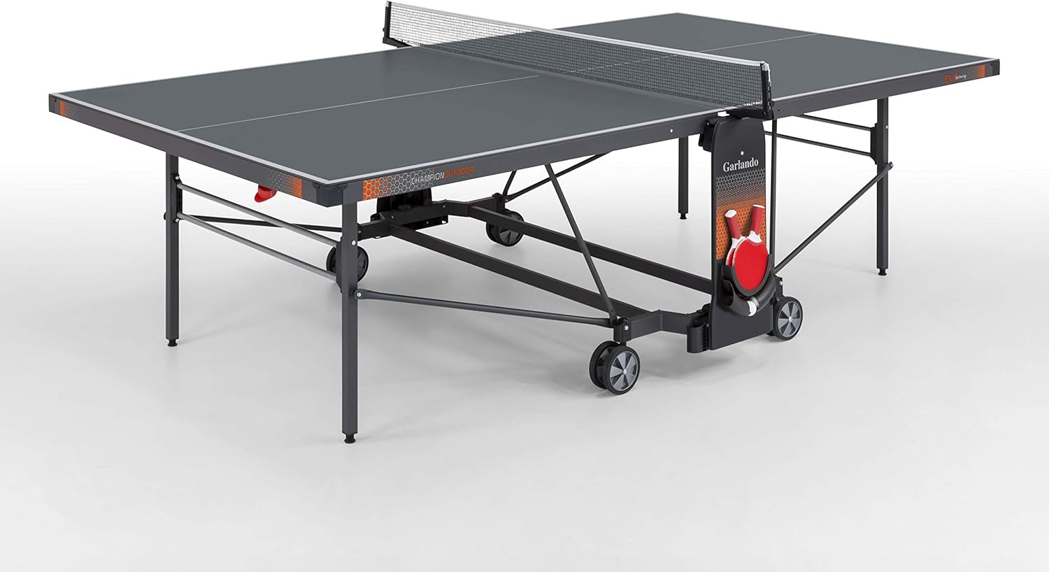 Garlando Tavolo Ping Pong Champions Outdoor con Ruote - Piano Grigio