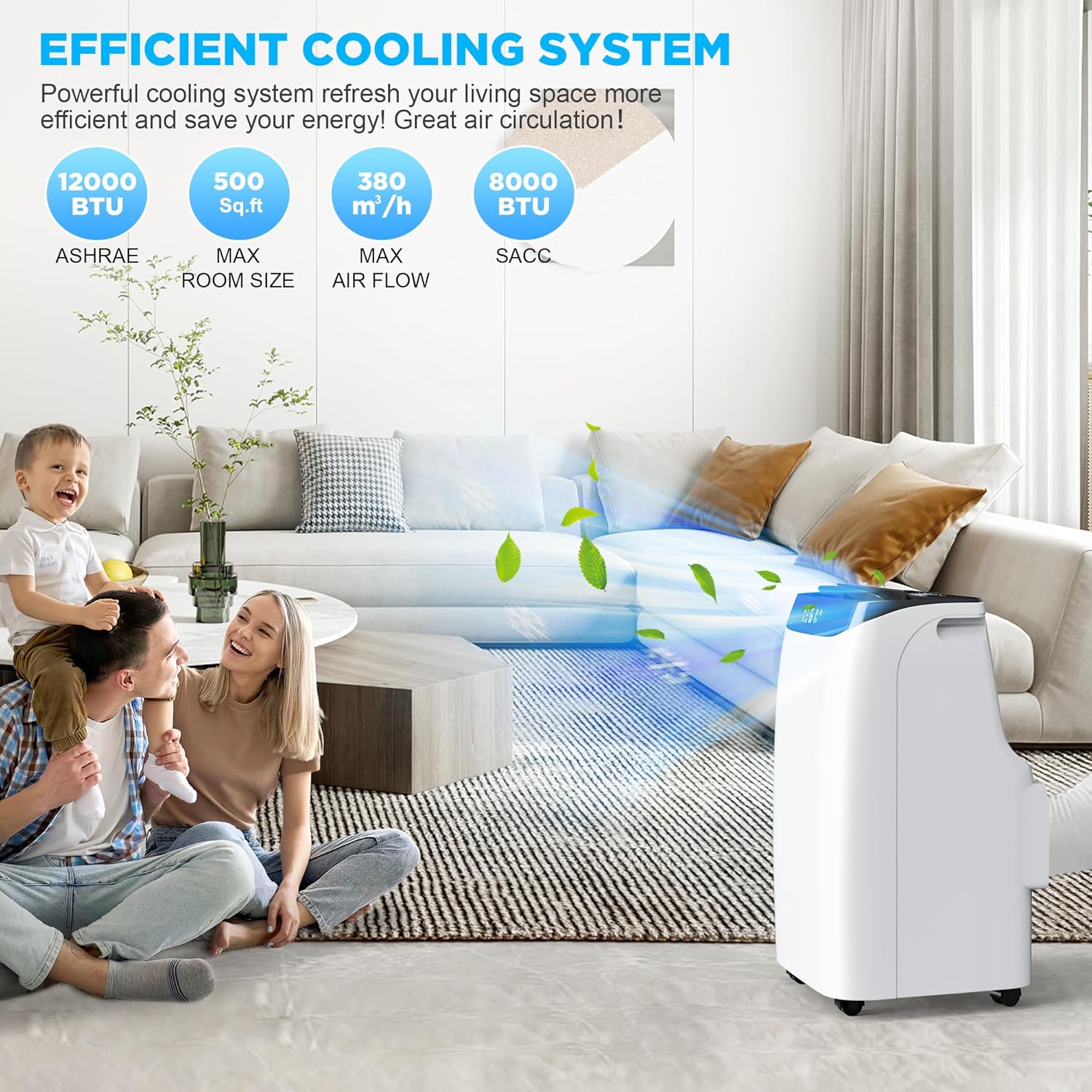 Portable Air Conditioner 12000 BTU, 3-in-1, for 500 Sq Ft Room