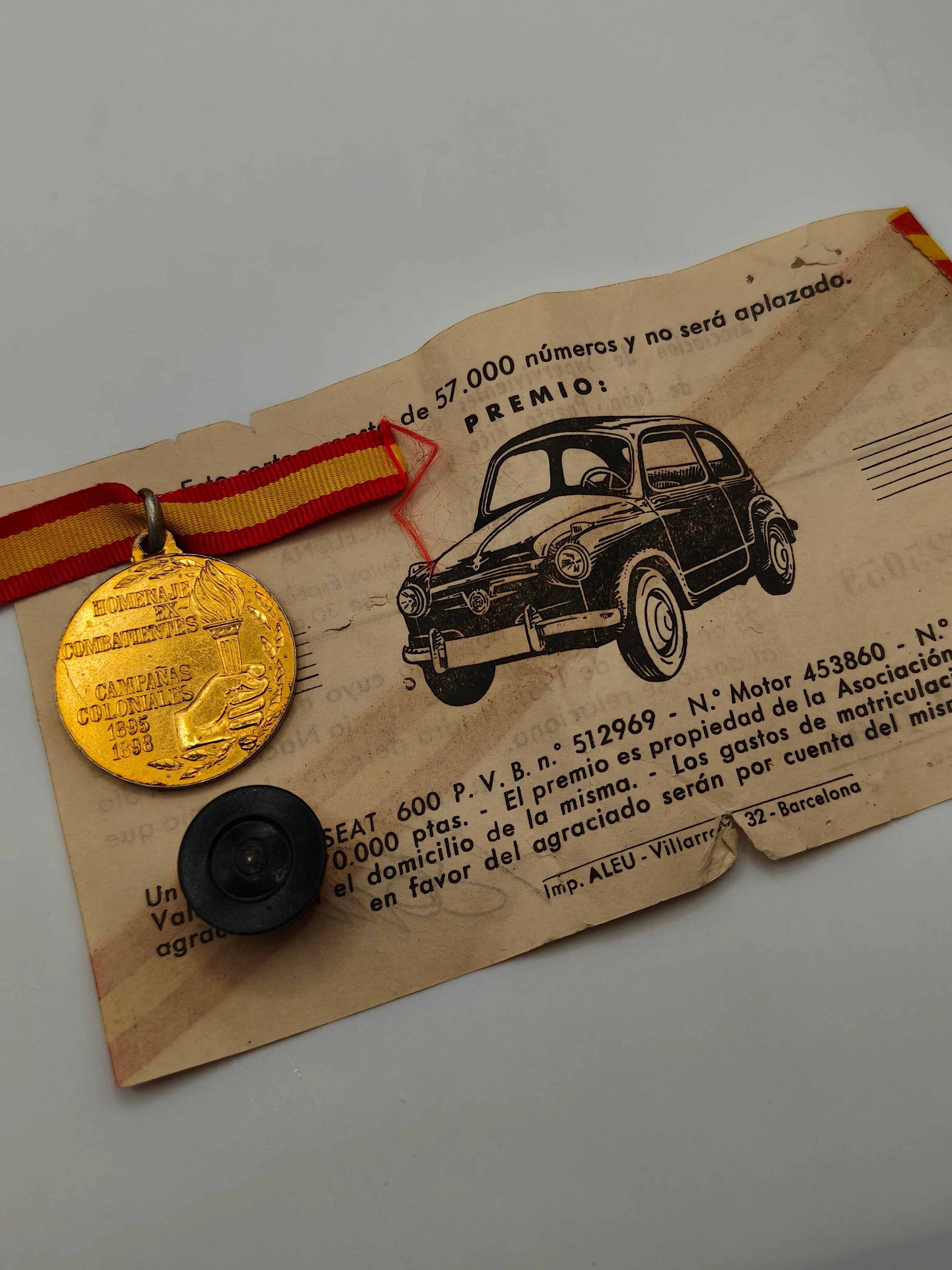 Medalla veteranos guerra de Cuba y Filipinas