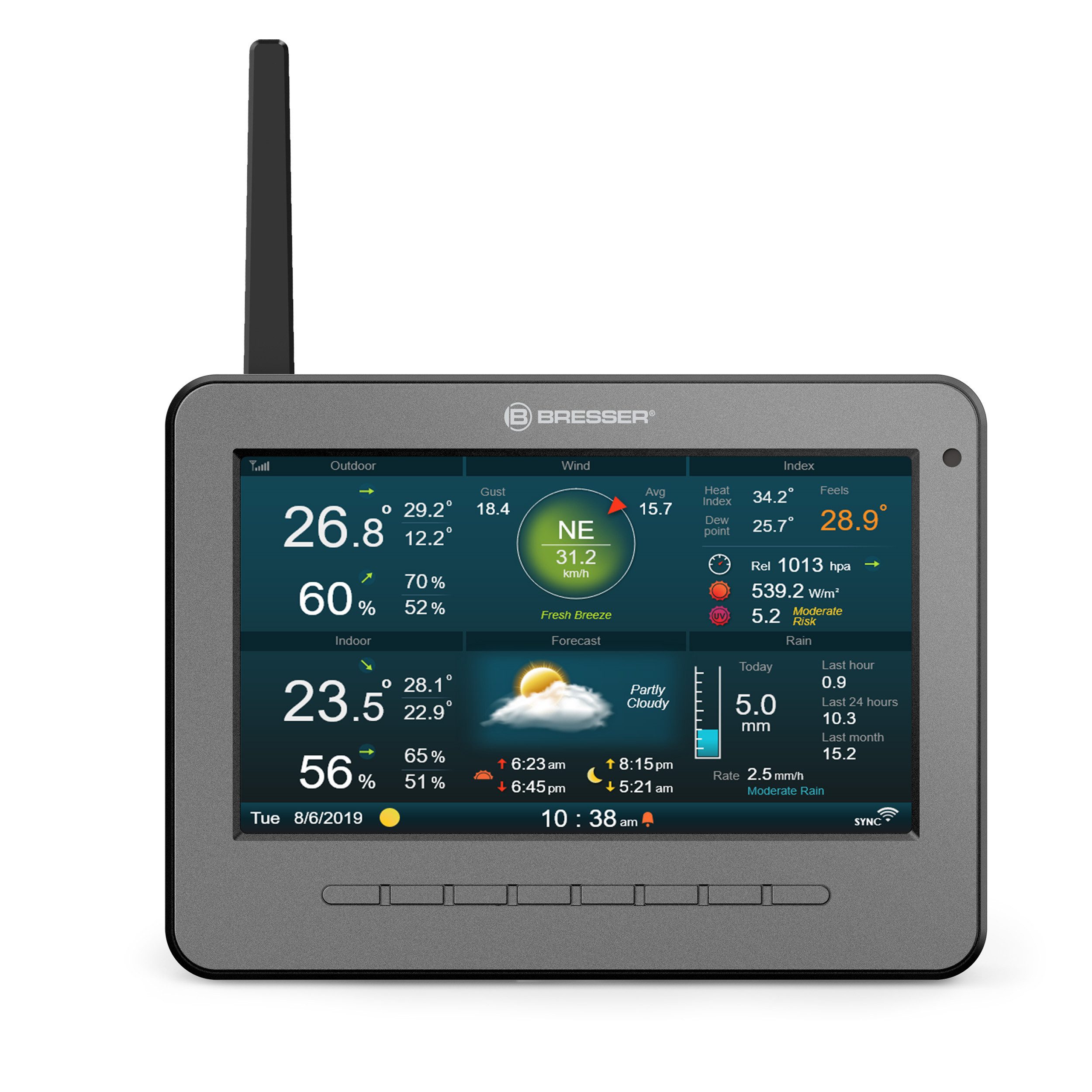Wetterstation BRESSER zusätzliche / Ersatz-Basisstation für die WLAN HD TFT 7-in-1-…