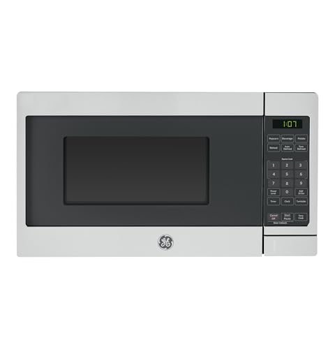 GE GCST07N1WSS Microwave Oven, 700 watt 6 Auto Cooking Settings, Kitchen Essentials for The Countertop, Dorm Room or Apartment, Child Lock Technology 0.7 Cu. Ft, Stainless Steel : Home & Kitchen