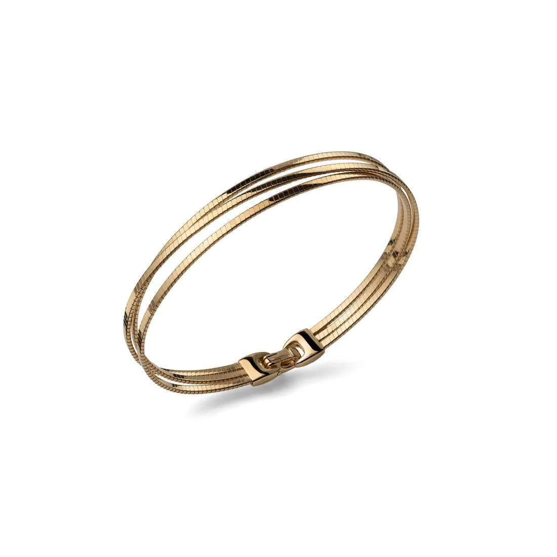 Bracciale Unoaerre in argento dorato rigido a tre fili 6680