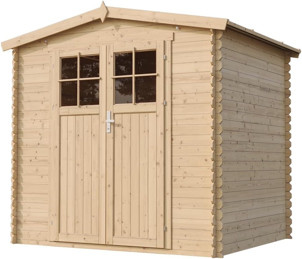 Gartenhaus Holz - Geräteschuppen Holz - Gerätehaus Hochwertige abschließbare Tür B236xL226xH218 cm/ 4,33 m2 - Fahrrad Schuppen - Gartenhäuser & aufbewahrung Wasserfestes Dach TIMBELA M369F