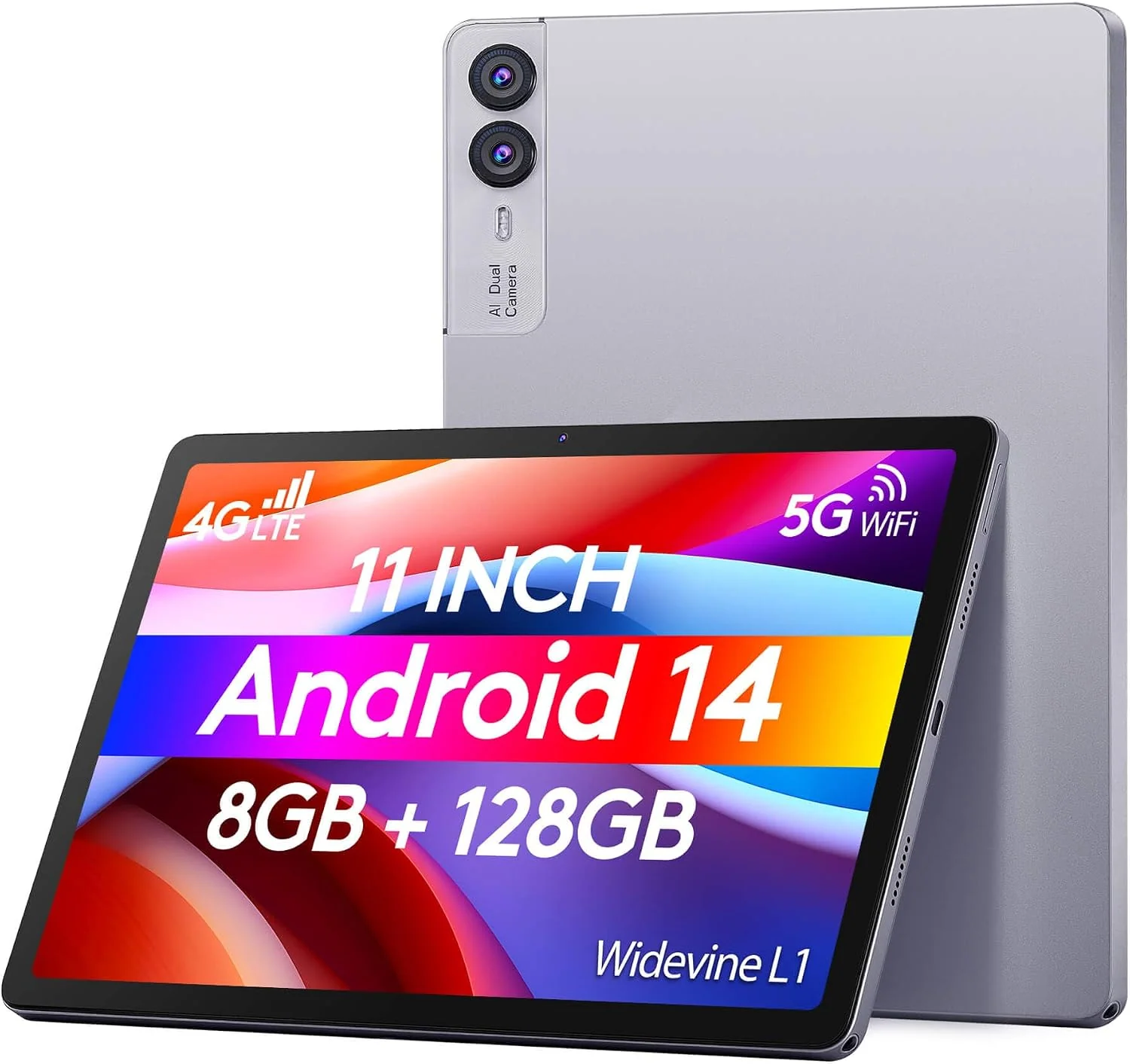 11 Zoll Android 14 Tablet mit 8GB RAM + 128GB ROM (1TB TF)