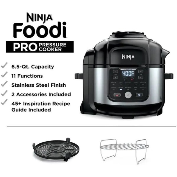 Ninja FD302 Foodi 11-in-1, 6.5-Quart Pro Pressure Cooker, Air Fryer
