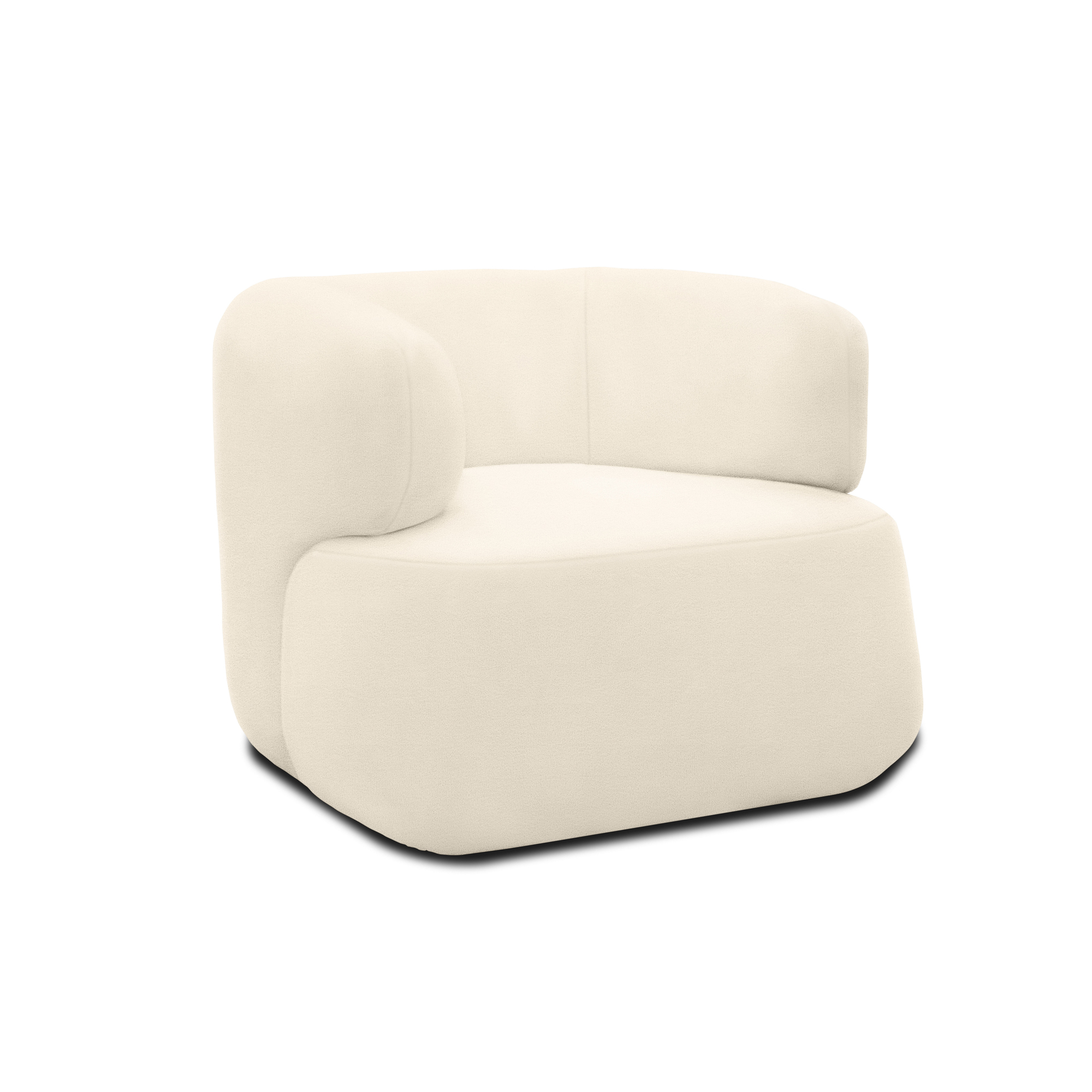 Sessel 800 012, Armsessel, Teddy-Stoff, 90 x 86 x 71 cm (BxTxH), creme