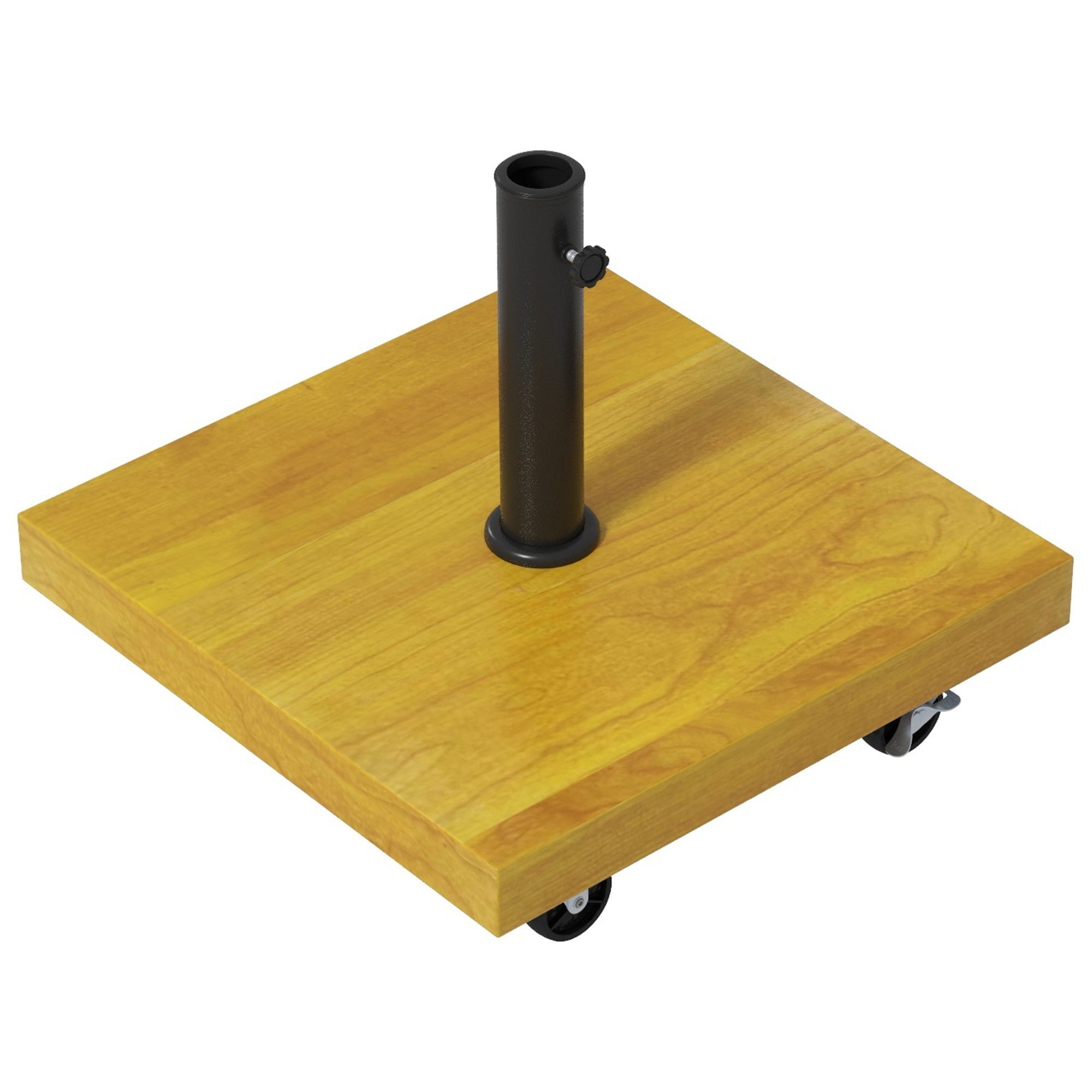 Outsunny Quadratischer Sonnenschirmständer - Betonfüllung, 25 kg Metallsockel mit 4 Rollen - Maße 45L x 45B x 36,5H cm