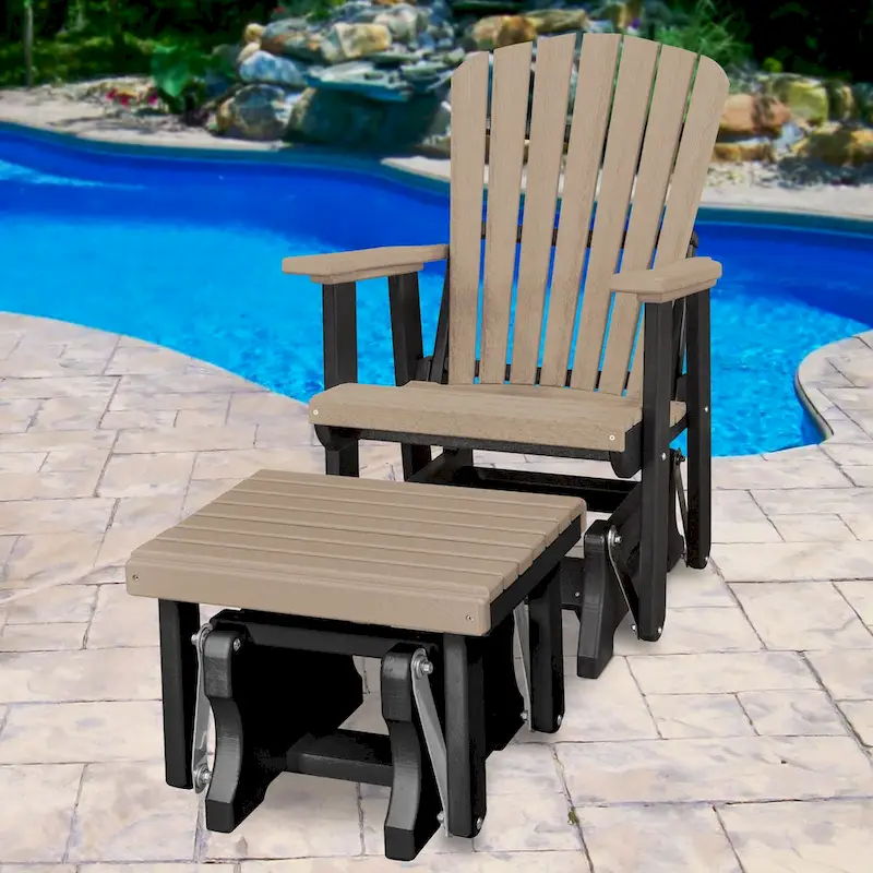 American Furniture Classics Fan Back Glider and Ottoman Glider, Made in the USA