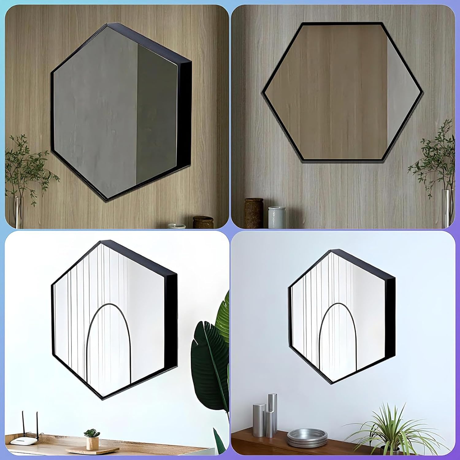 Intelligente RGB-Infinity-Spiegel-Wandleuchte, 3D-LED-Nachtlicht mit App- Und Fernbedienungssteuerung, 358 Farbmodi, Für Gaming-Zimmer, Schlafzimmer Und Bar-Dekoration Hexagon-30cm