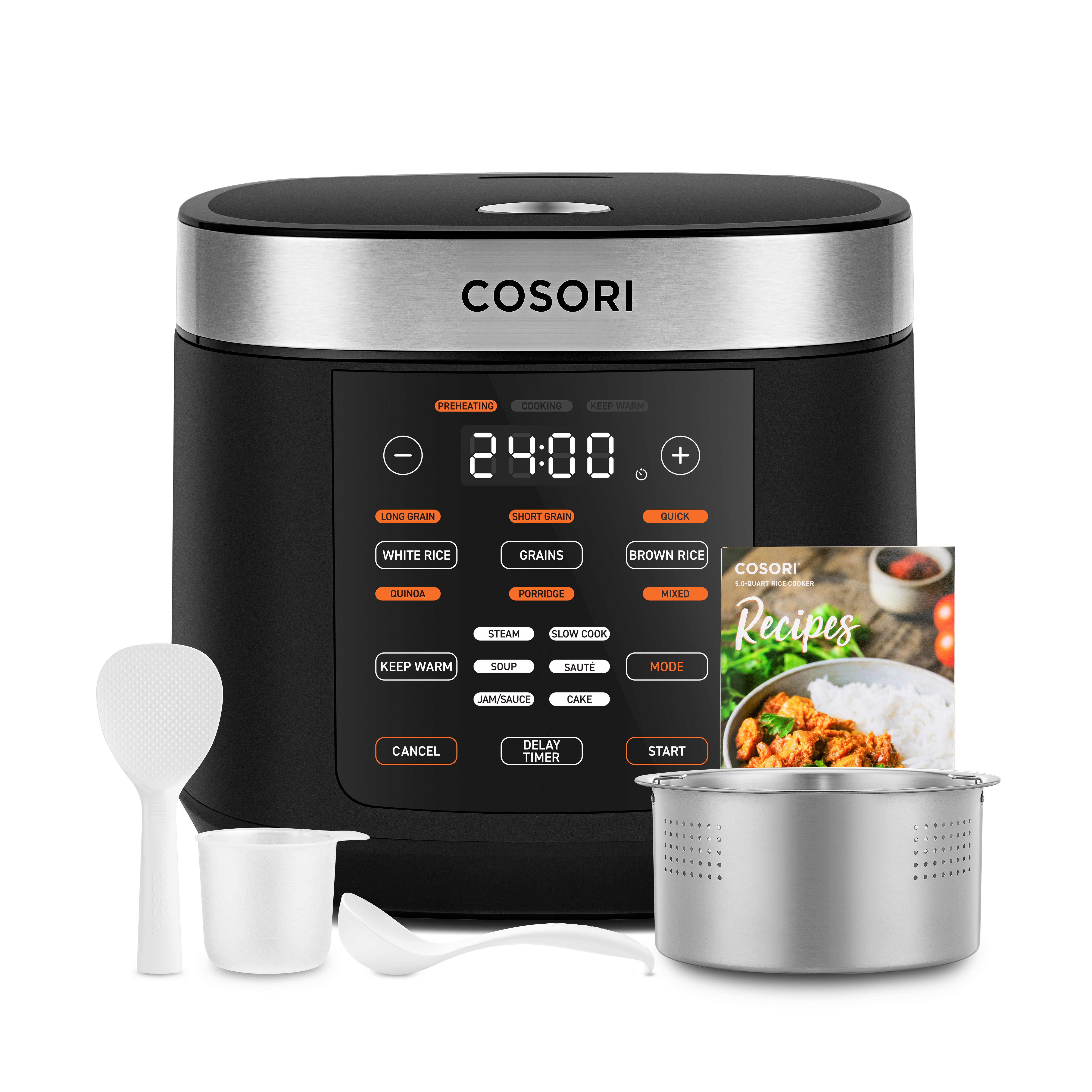 Multikocher Reiskocher, Multikocher mit 17 Programme, Rice Cooker 5L, Fuzzy-Logik