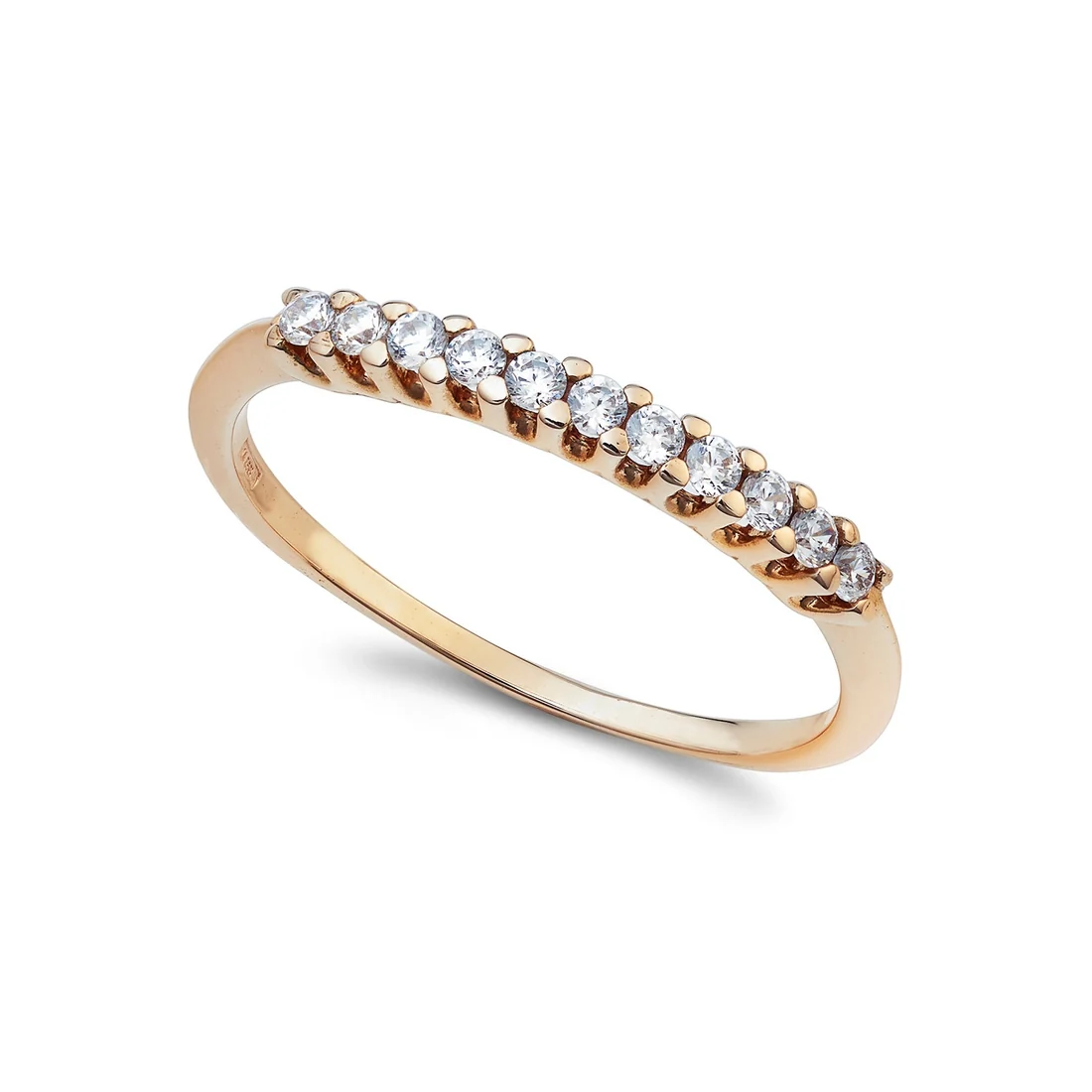 Anello Ambrosia Gioielli fedina in oro rosa e zirconi AAZ 143 R