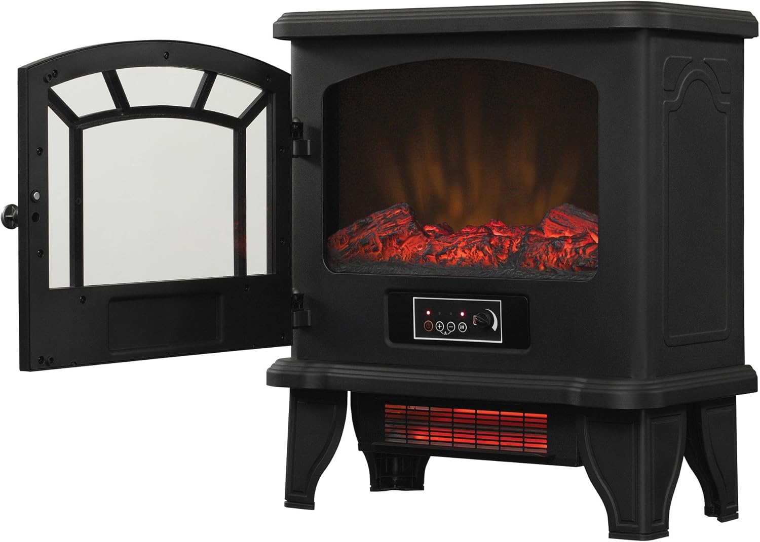 duraflame® Infrared Quartz Electric Fireplace Stove Heater, Black