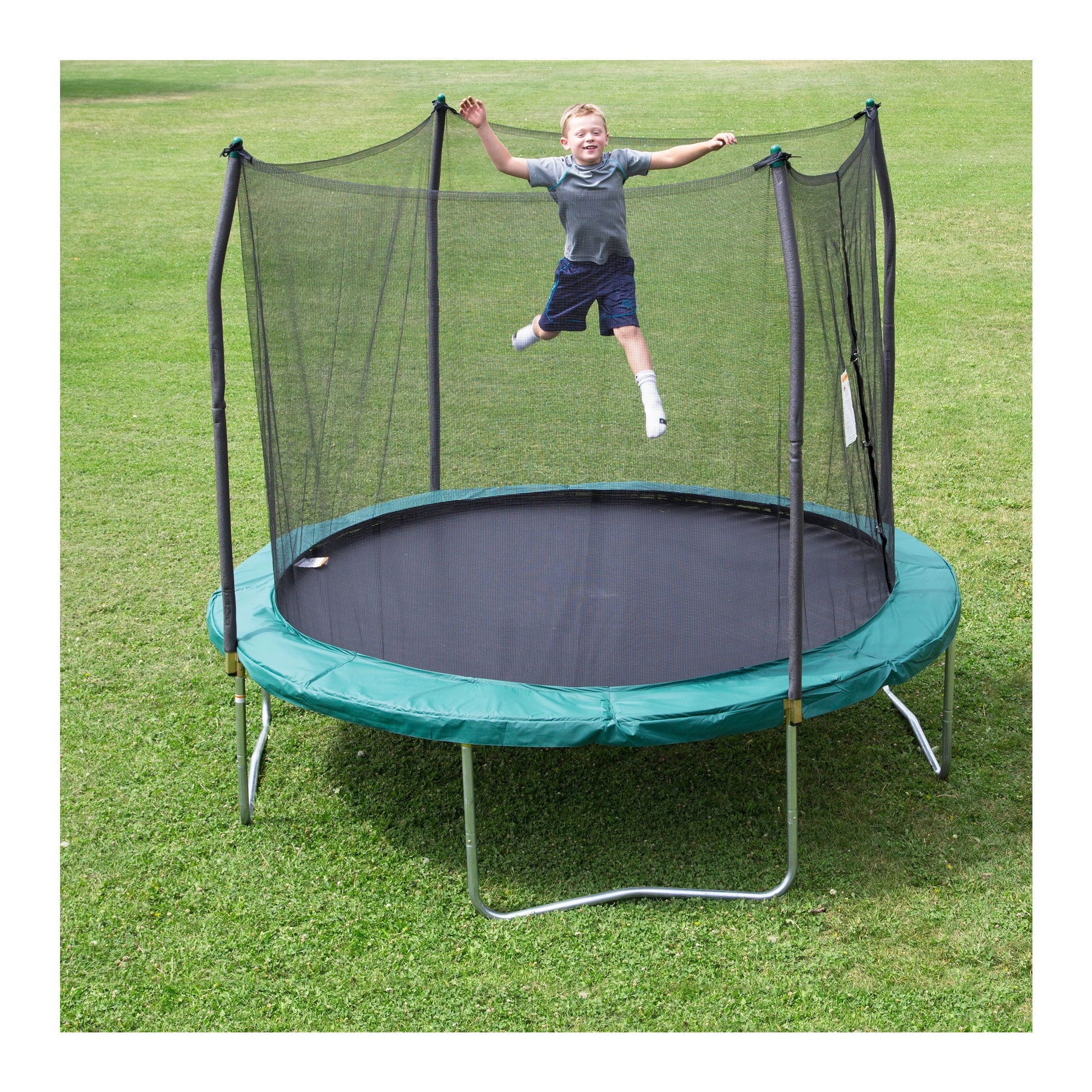 Skywalker Trampolines 10 Ft Round Outdoor Trampoline with Enclosure, Green
