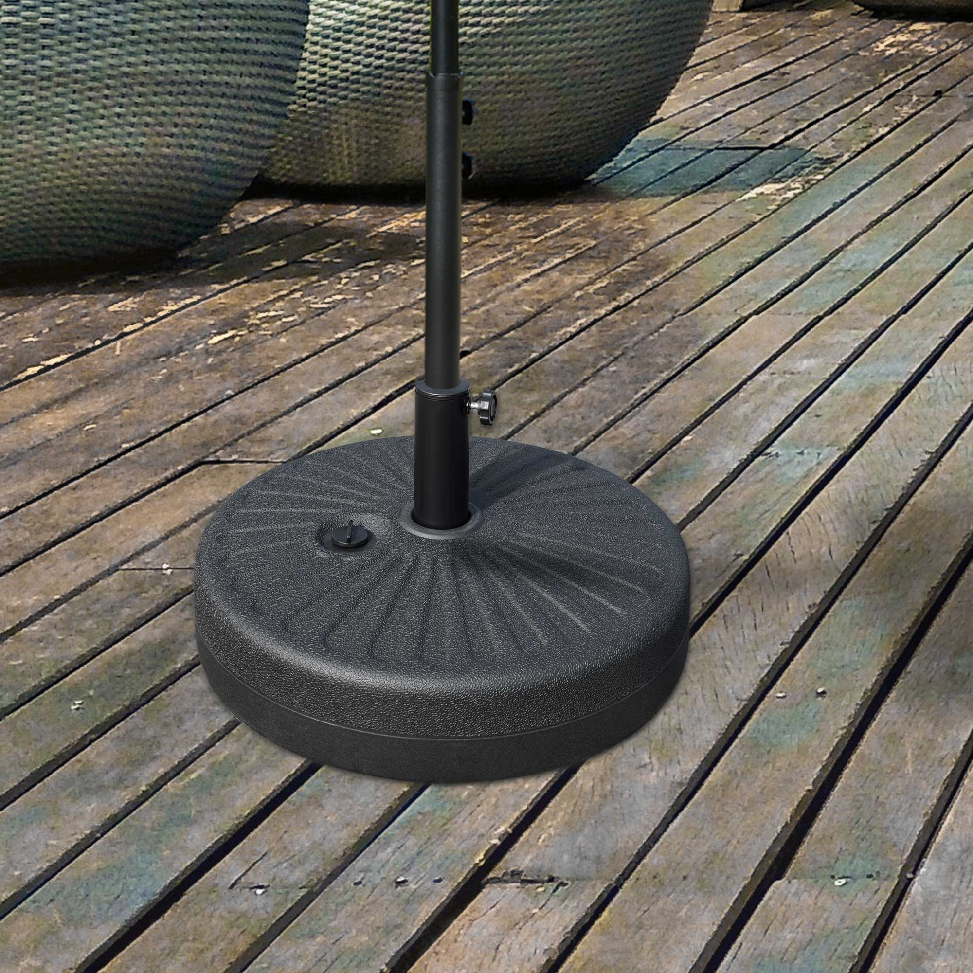 Outsunny Sonnenschirmständer 22 kg Schirmständer Rund Schirmhalter, Schirmgewicht, Ständer für Sonnenschirm 38/48mm Rohrdurchmesser, für Balkon, Terasse, Garten, Schwarz