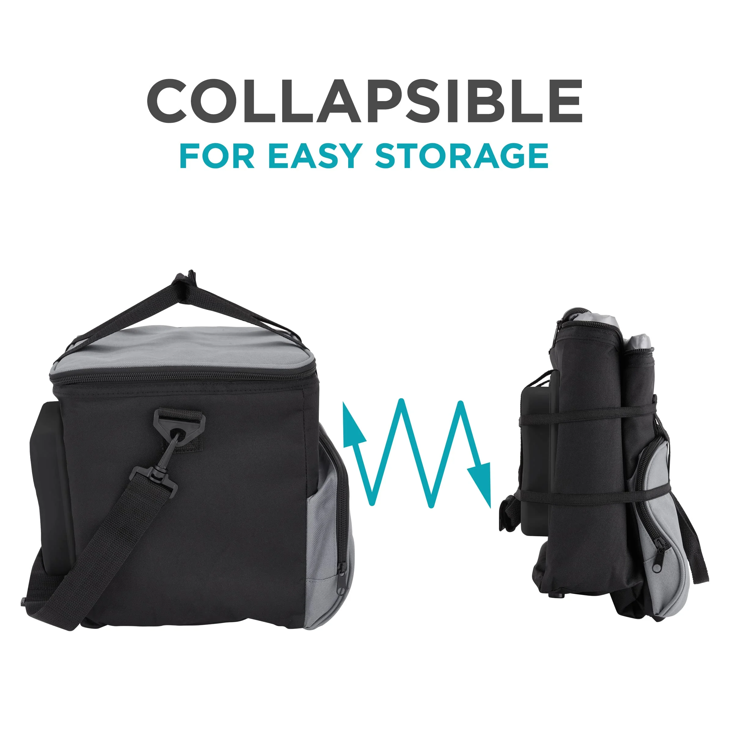 Ivation Portable Electric Cooler Bag | 15L Soft Sided Thermoelectric Travel Cooler with Shoulder Strap, Storage Pocket & DC 12V Plug in for Car, Truck & RV Camping