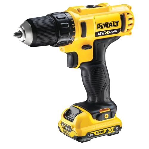 DEWALT DCD710D2 qw Trapano Avvitatore, 2 velocità, 2.0 Ah, con Doppia Batteria in Valigetta, 10.8 V, Giallo/Nero : Amazon.it: Fai da te