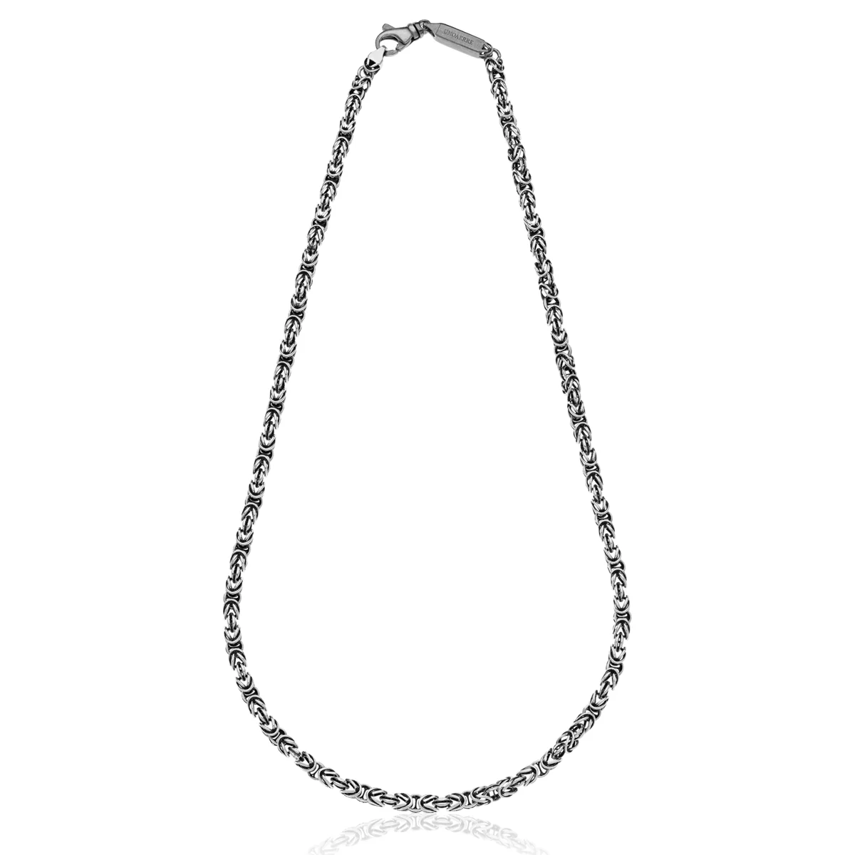 Collana Unoaerre uomo 6080 argento brunito maglia bizantina