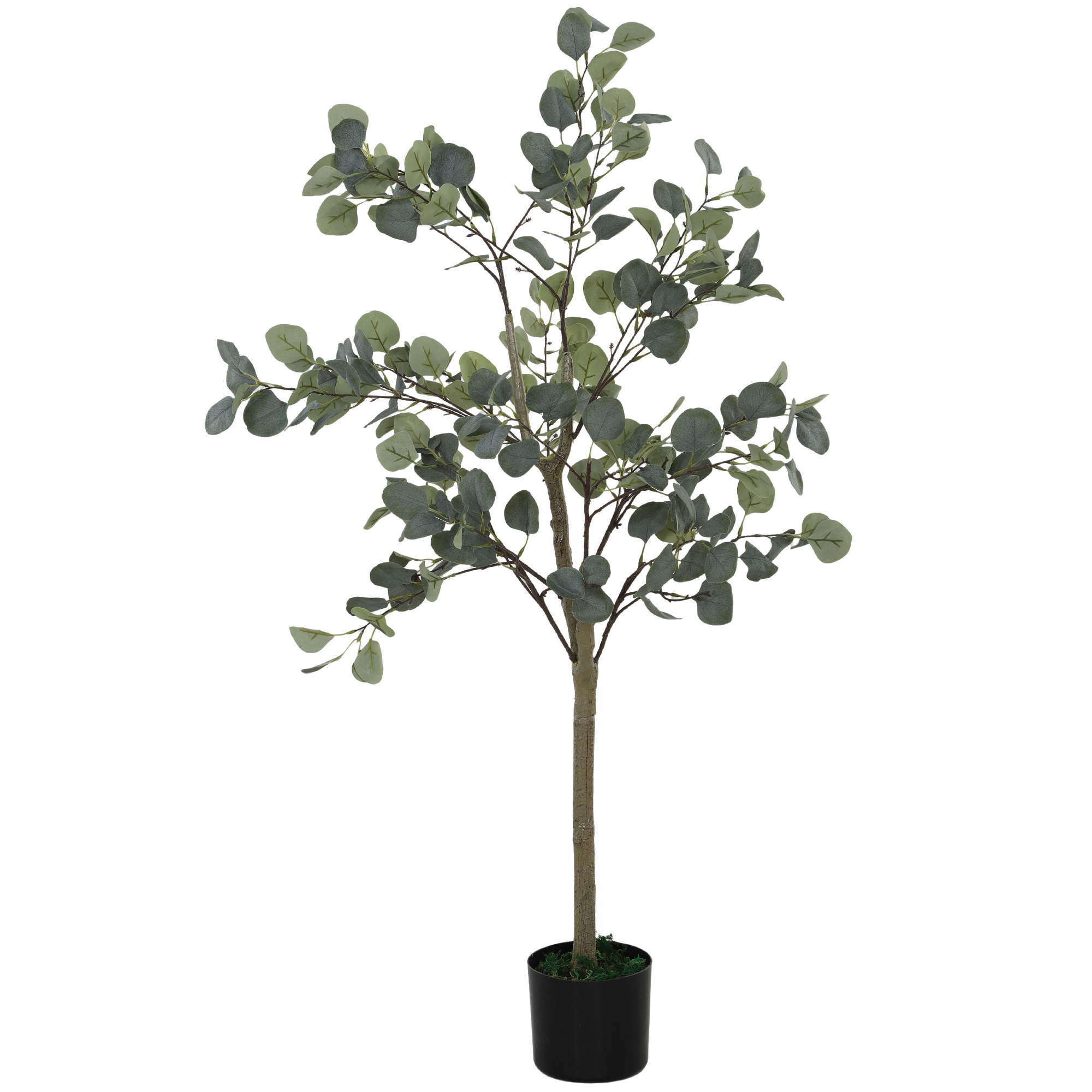 HOMCOM Künstliche Pflanze, Kunstbaum, naturgetreu, Zementtopf, wartungsfrei, Grün