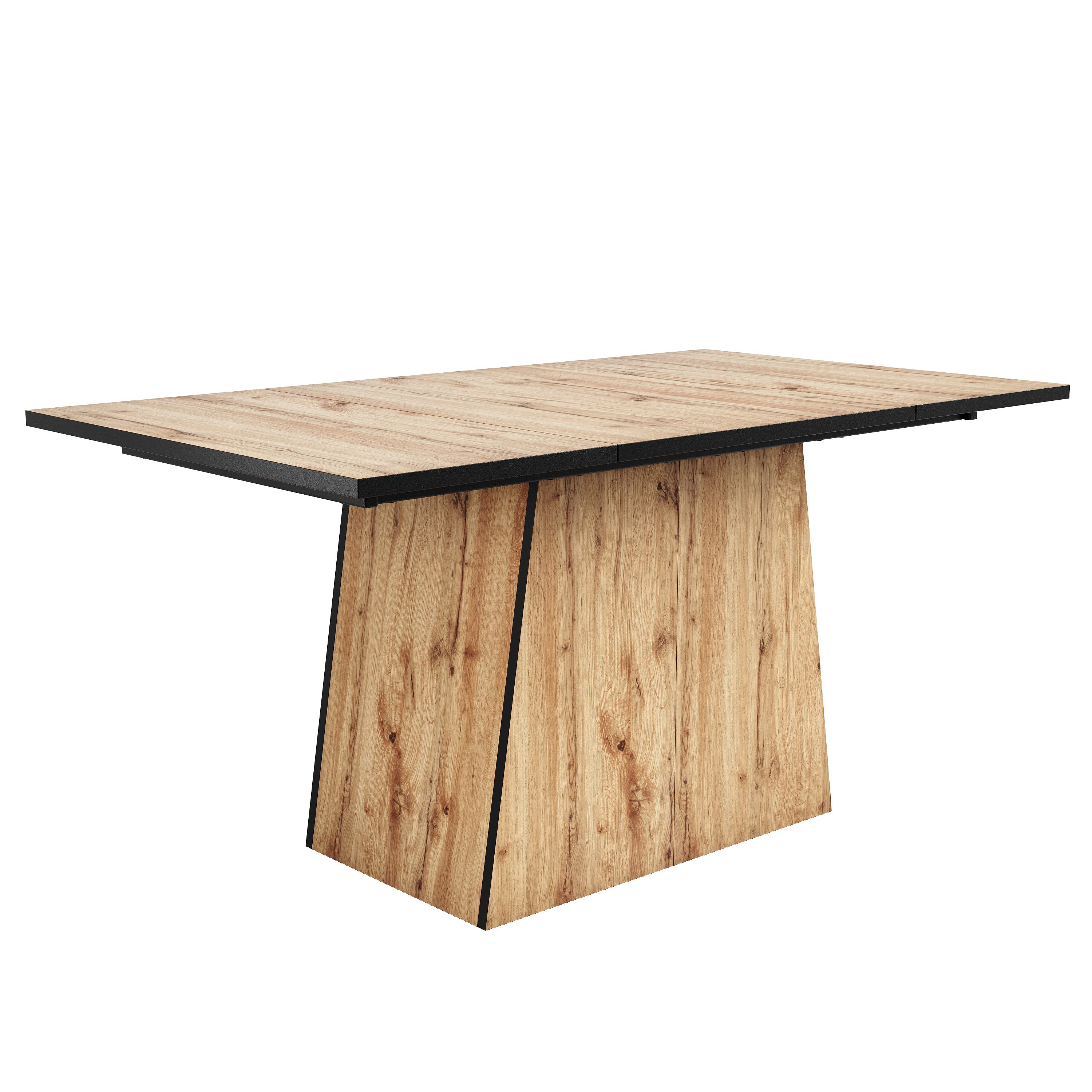 Moderner Küchen-Esstisch für 4-6 Personen, Bistrotisch mit einzigartigem Design, 138,5×80×75 cm, Hellbraun