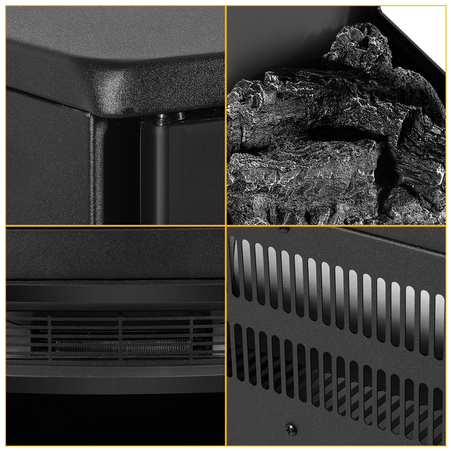 Sonnewelt Elektrokamin mit LED Flammenm WiFi Fernbedienung 900W/1800W